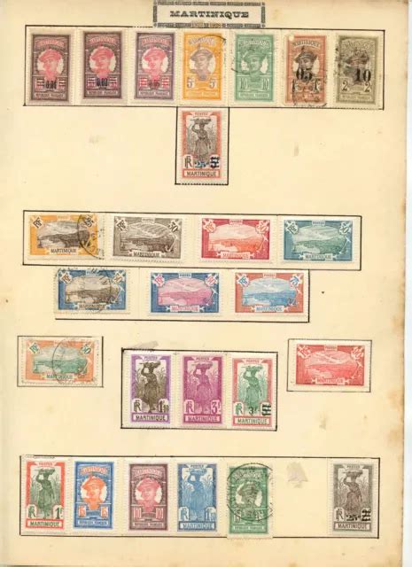 Planche Complete De Timbres Anciens De La Martinique Eur