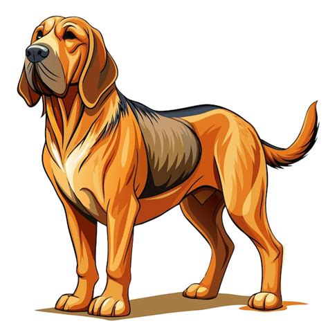 Premium Vector Dog Bloodhound Standing Vector