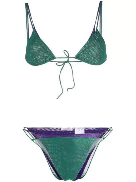 Oséree Multicolor Lurex Double Bikini Green