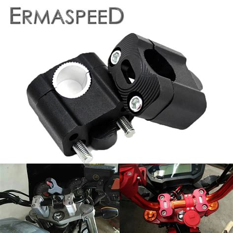 Pair Motorcycle Handlebar Riser 22mm 28mm Adjustable Fat Bar Clamps 7 8