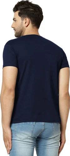 Cotton Promotional Men Navy Blue Plain T Shirt Round Neck At Rs 199