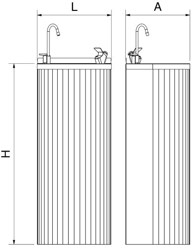 Stainless Steel Column Cold Water Fountain Light M Stainless