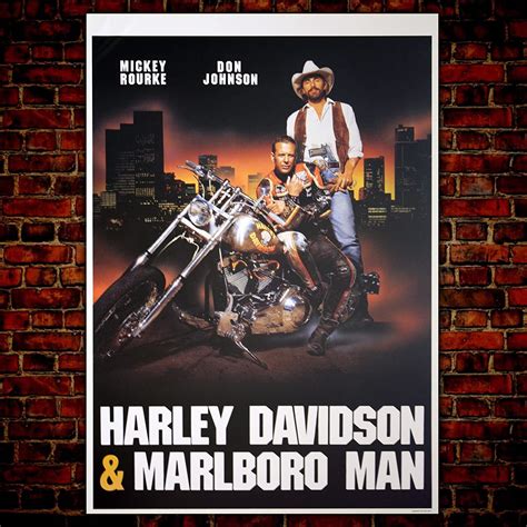 Movie Poster Harley Davidson & Marlboro Men Mickey Rourke, Don Johnson ...