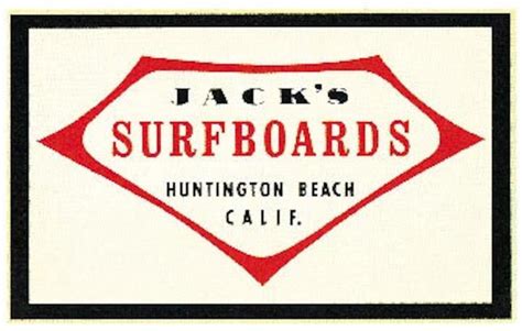 Vintage 1950s Style Jacks Surfboards Huntington Beach Ca California