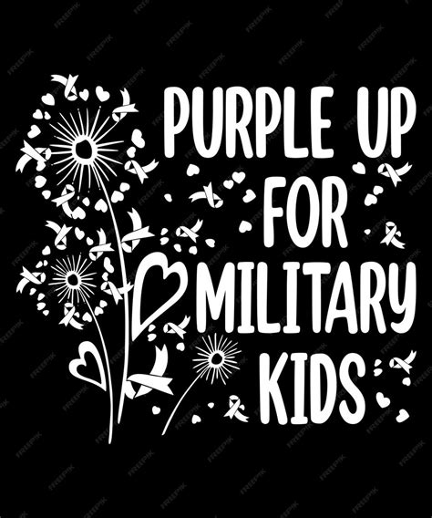 Premium Vector Purple Up For Military Kids Dandelion Flower Vector