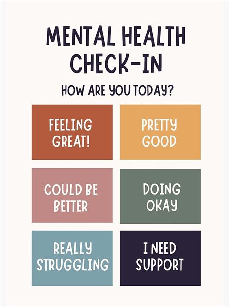 Mental Health Check In Premium Matte Vertical Poster