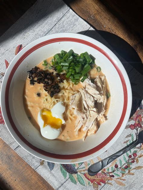 Homemade Instant Ramen Using Samyang Ramen And Leftover Ingredients I Had In The Fridge Dining