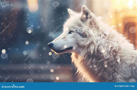 Snow White Wolf stock illustration. Illustration of snow - 278873120