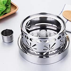 Buy Stainless Steel Shabu Shabu Thick Cookware Hot Pot With Alcohol Burner Lid Online At Low