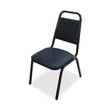 Lorell Banquet Stack Chair Vinyl Black Set Of Officesupply