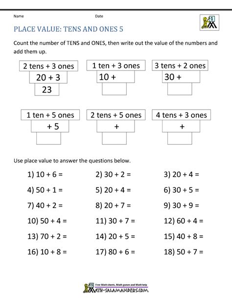 Place Value Addition Worksheets