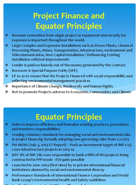 equator principles project finance refinancing
