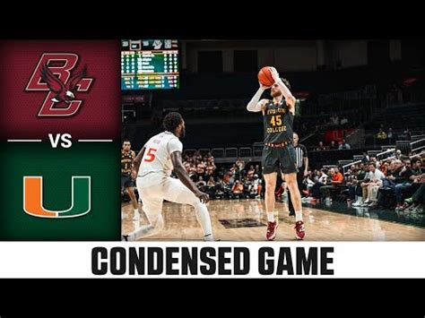 Boston College Vs Miami Condensed Game Acc Mens Basketball