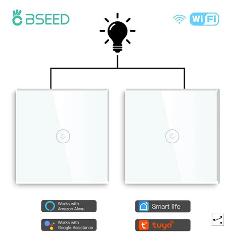 Bseed Wifi Light Touch Switch 2packs Smart Light Switches 1gang 1 2 3 4