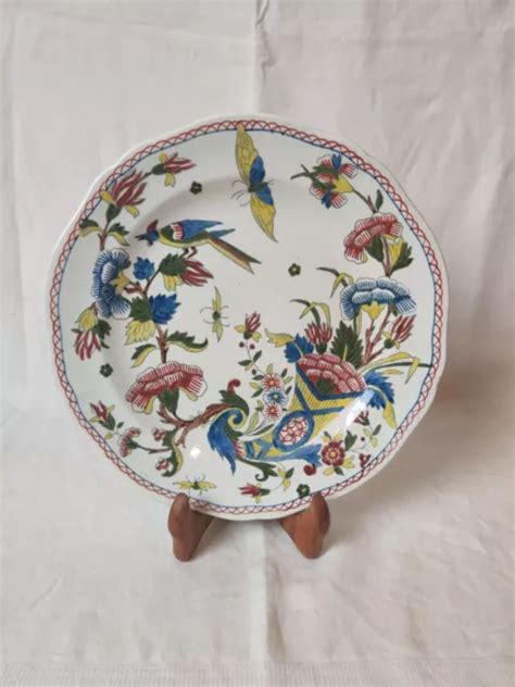 ASSIETTE PLATE FAÏENCE Ancienne Gien Service Oiseau Corne D abondance