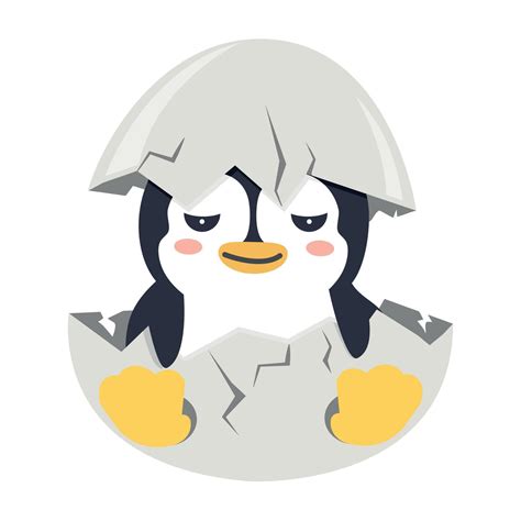 penguin hatching from a white egg 55735700 Vector Art at Vecteezy