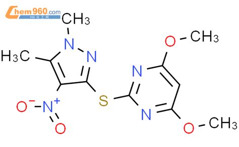 150095 33 3 Pyrimidine 2 1 5 Dimethyl 4 Nitro 1H Pyrazol 3 Yl Thio