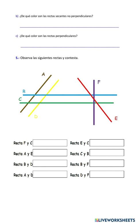 Actividad De Rectas Paralelas Secantes Y Perpendiculares Paralelas Y