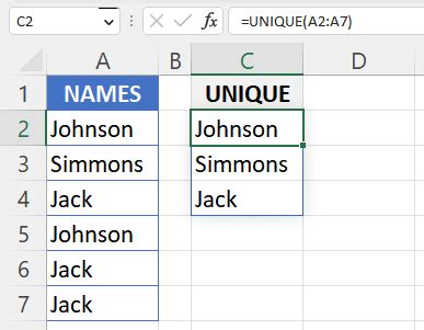 Excel Unique Function Explanation With Examples Xyologic