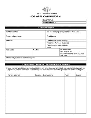 Fillable Online Job Application Form Amazon Web Services Fax