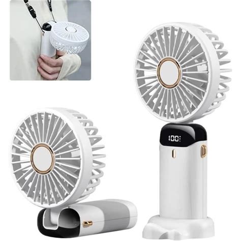 Mini Ventilateur Portable Rechargeable Par USB 5 Vitesses Avec Base