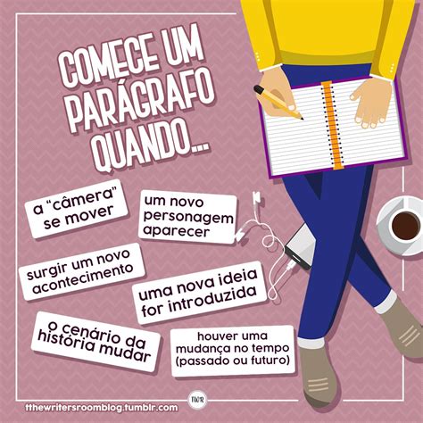 Comece um parágrafo quando Dicas de escrita Dicas de escrita