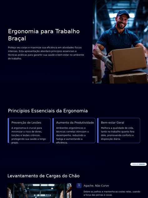 O Que É Trabalho Braçal - Ergonomia no Trabalho Braçal: Dicas Práticas | PDF | Músculo