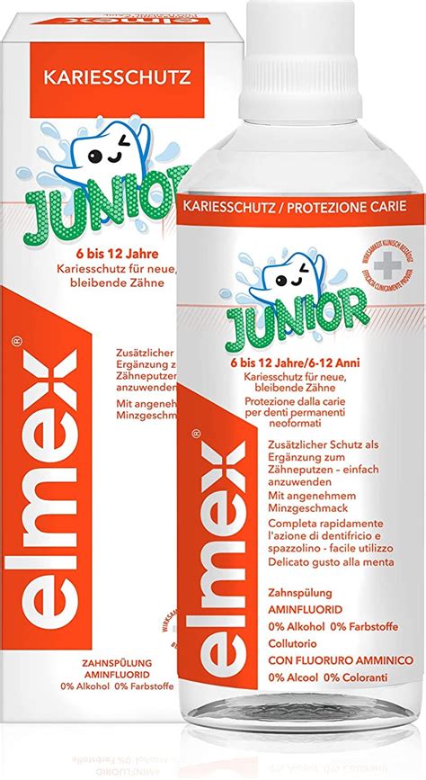 elmex Collutorio Junior 6-12 Anni, 1 Flacone da 400ml I con Fluoruro ...