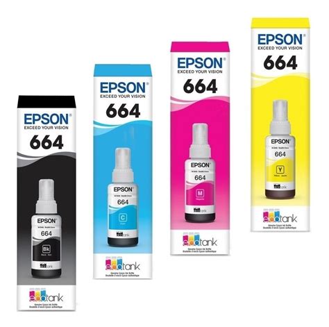 Kit De Tinta Original Epson 664 Bk C M Y 70ml Mercado Libre