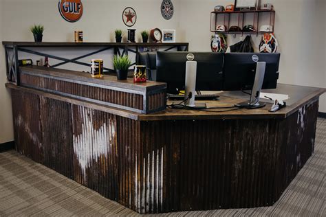 Corrugated Metal and Wood Desk | YAMWOOD Foundry