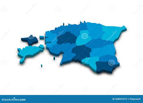 Estonia Political Map Of Administrative Divisions Stock Illustration