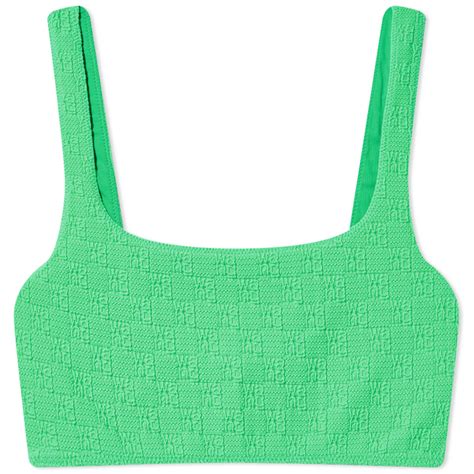 Alexander Wang Square Neck Bikini Top Neon Kelly End Gb