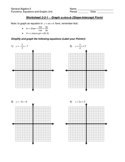 Graphing Linear Equations Worksheet Pdf