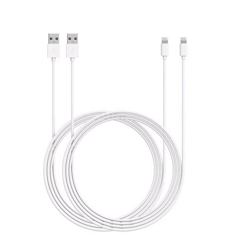 6ft Tpu Lightning To Usb A Cable Dual Pack White Just Wireless