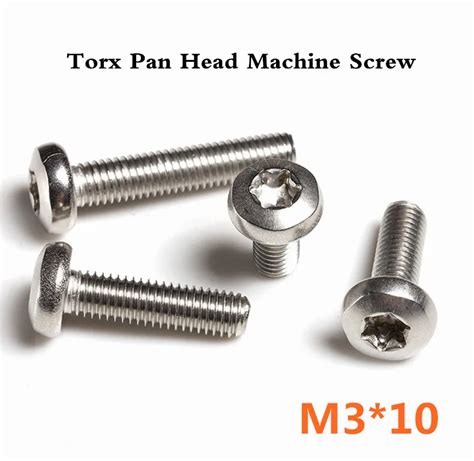 100pcs Lot M3 10 Torx Pan Head Machine Screw Stainless Steel Steel