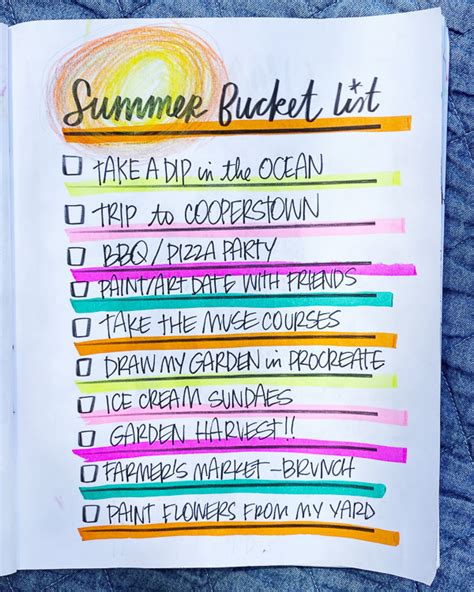 Summer Bucket List 2023 - Shutterbean