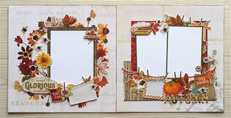 Premade Paper Paper Hello Fall Page Scrapbooking Layout Kit Or Pre