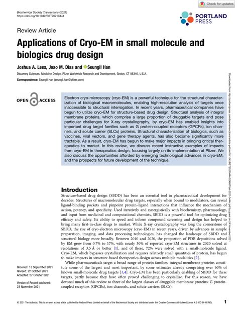 Pdf Applications Of Cryo Em In Small Molecule And Biologics Drug Design