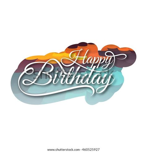 Happy Birthday Text Design Colorful Background Vector De Stock Libre