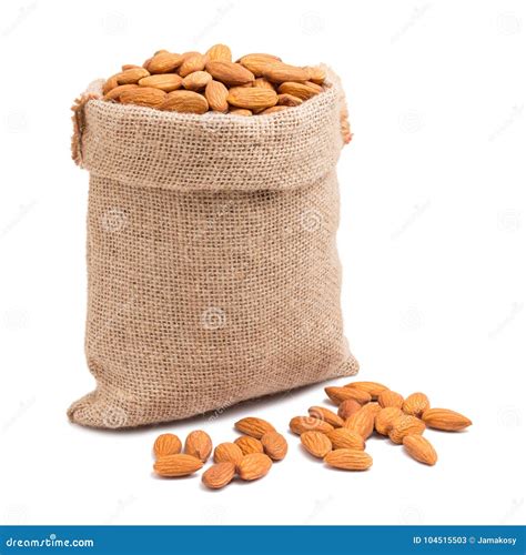 Almonds In Bag From Sacking Stock Image Image Of Small Health 104515503