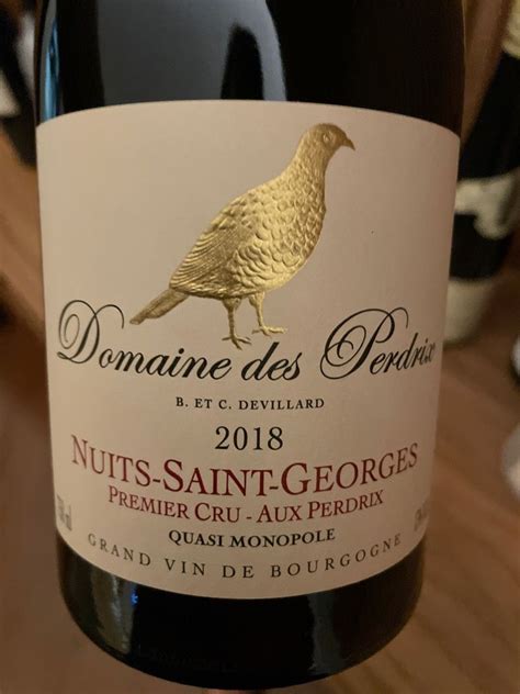 Domaine Des Perdrix Nuits St Georges Er Cru Aux Perdrix France