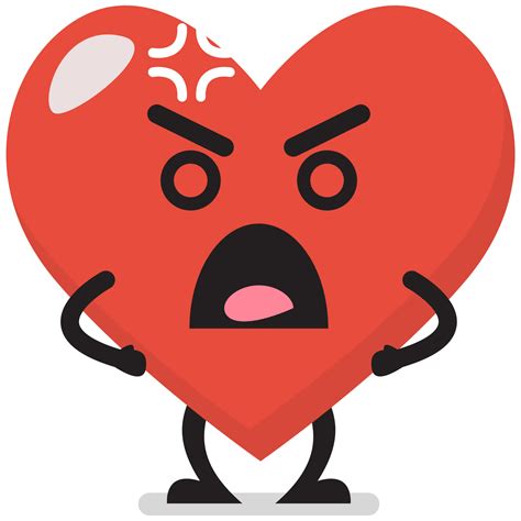 Angry Heart Character Emoji 23256386 Png