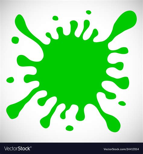 Green hand drawn paint splash Royalty Free Vector Image