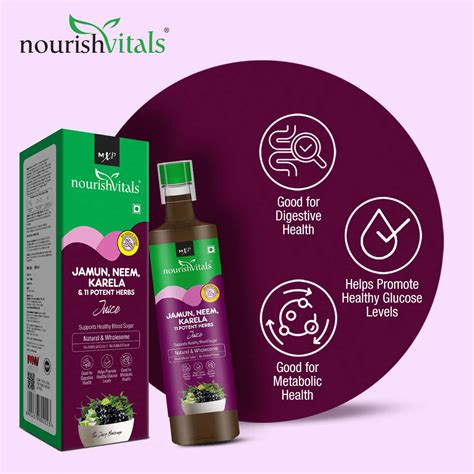 Buy Nourishvitals Jamun Neem Karela Juice Ml Pack Of Online