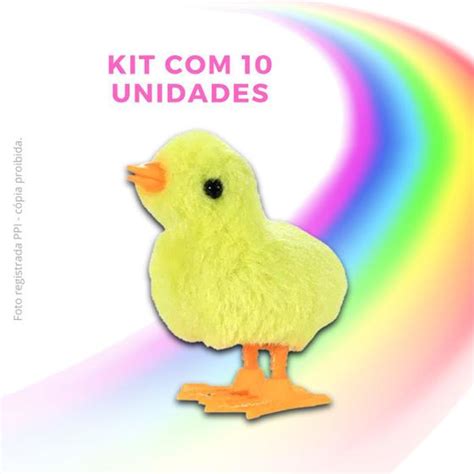 Kit 10 Pintinho Amarelinho Galinha Pintadinha Corda Festa Somos