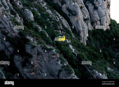 Cable car in the mountain of Montserrat - Barcelona Stock Photo - Alamy