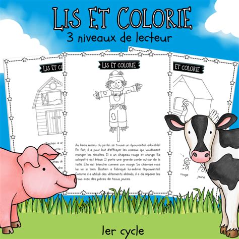 Lis Et Colorie 3 Niveaux De Lecteur La Ferme