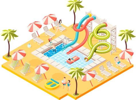 Waterpark Isometric Concept Royalty Free Vector Image