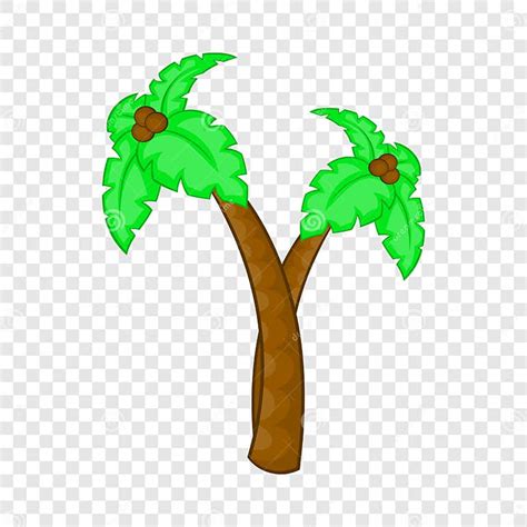 Palm Tree With Coconuts Icon Cartoon Style Stock Vector Illustration