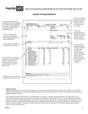 Free Employee Earnings Statement Template Forms Fillable Printable